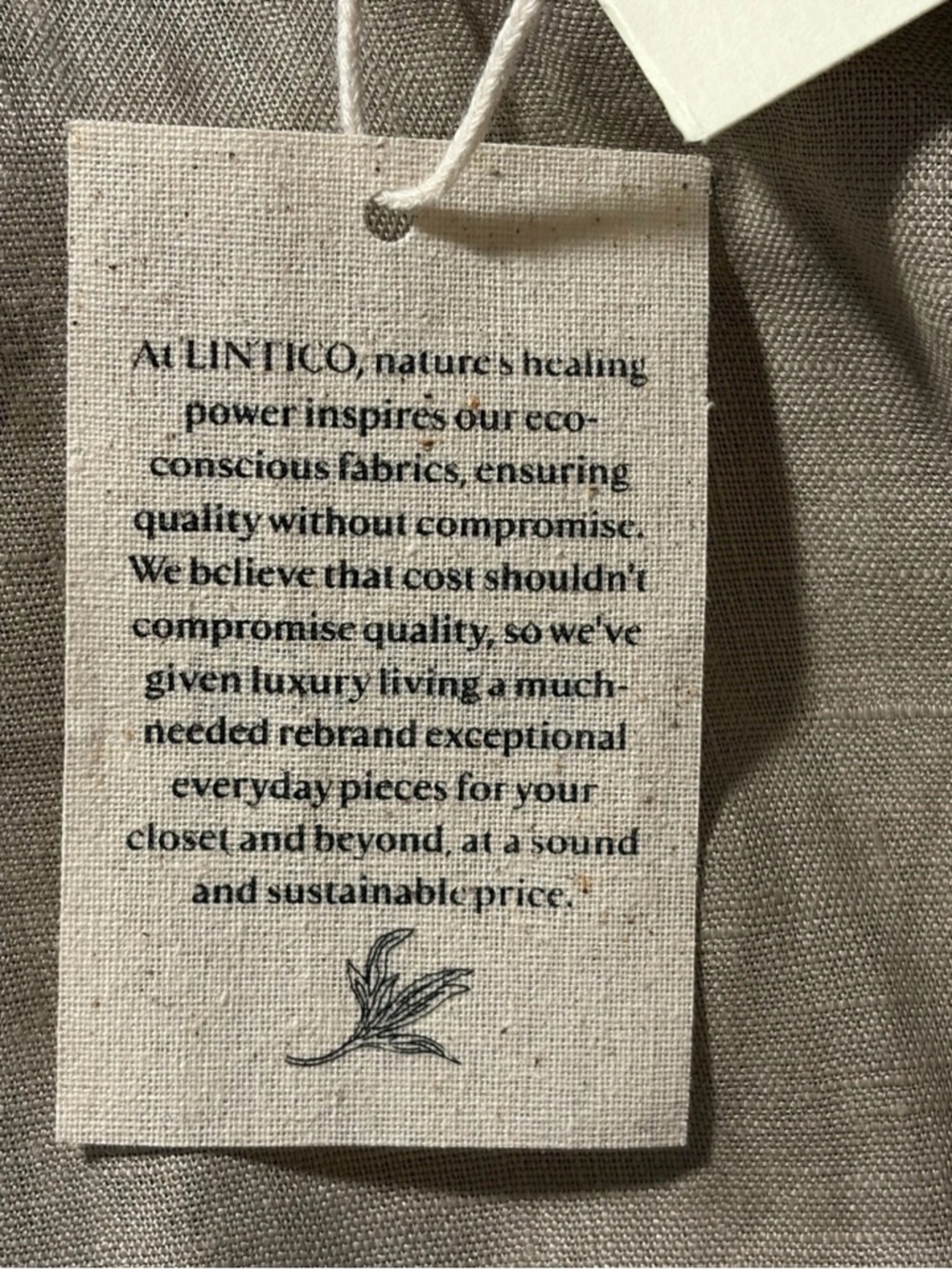 LINTICO 100% Linen Camisole Dress QEARL XL Beach Boho Coastal Minimalist Tan - Picture 11 of 15
